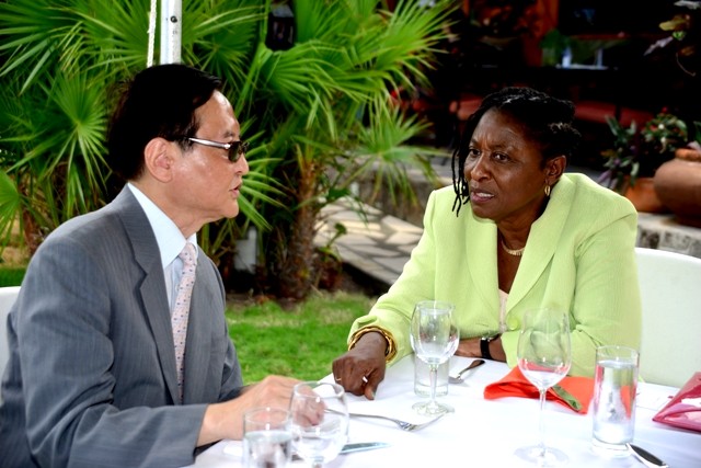 Ambassador Phillip-Browne (right) will lobby for continued support to Caribbean
