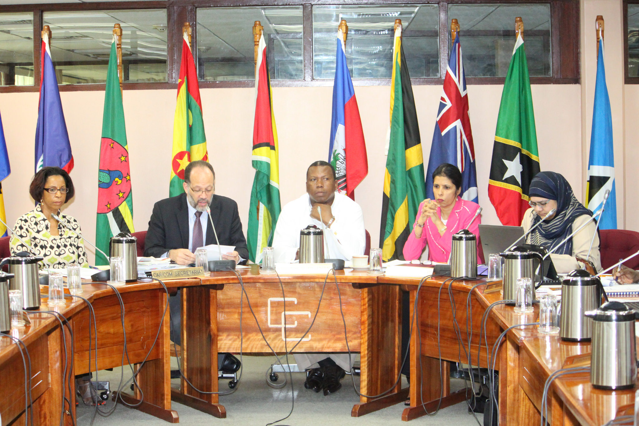 Head Table: (l-r) Ms. Glenda Itiaba, Chef de Cabinet, CARICOM Secretariat; Ambassador Irwin LaRocque, CARICOM Secretary-General; H.E. Picewell Forbes, Chair of the Committee and Ambassador of The Bahamas to CARICOM; Ambassador Manorma Soeknandan, Dep