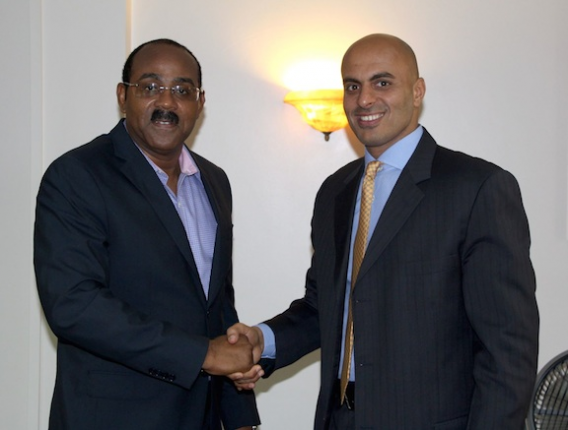 Antigua Prime Minister Gaston Browne and Sheikh Tariq bin Faisal Al Qassimi
