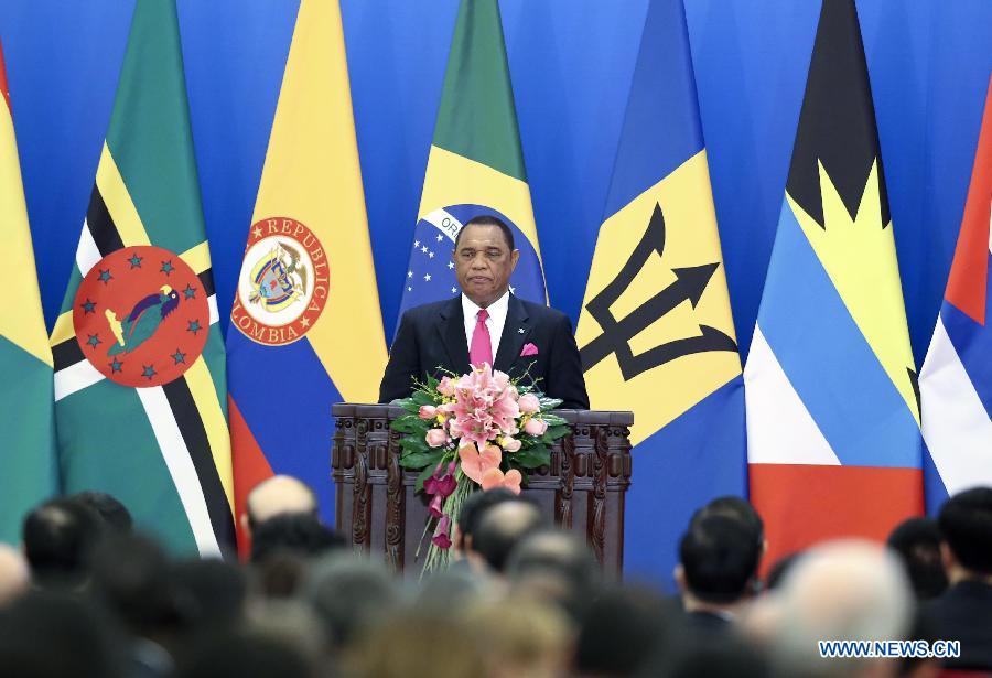 CARICOM Chairman, Prime Minister of The Bahamas Hon. Perry Christie addressing the first China-CELAC Ministerial meeting in Beijing