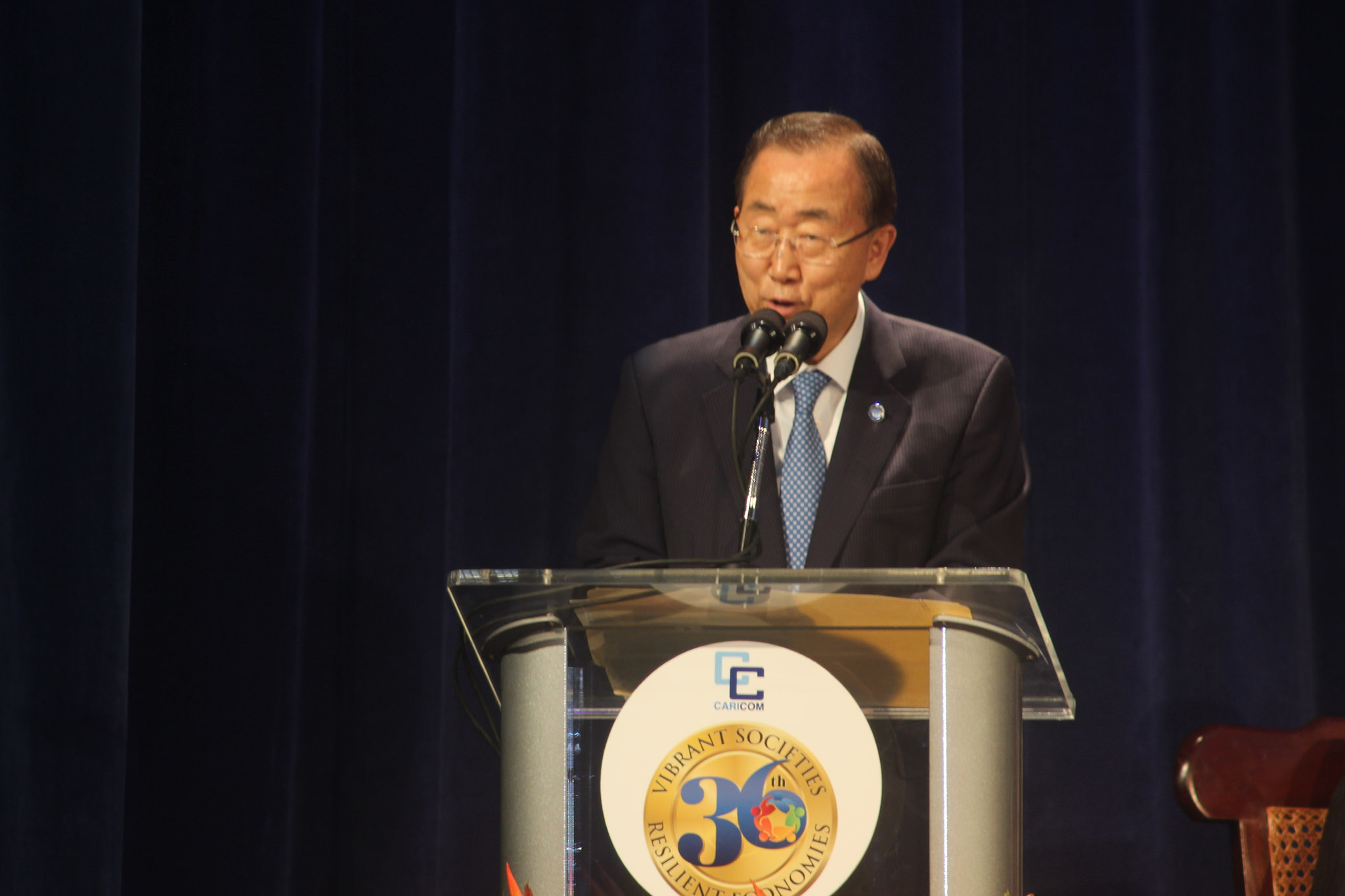 Ban Ki-moon Secretary-general of United Nations at 2015 CARICOM Heads of Government Conference