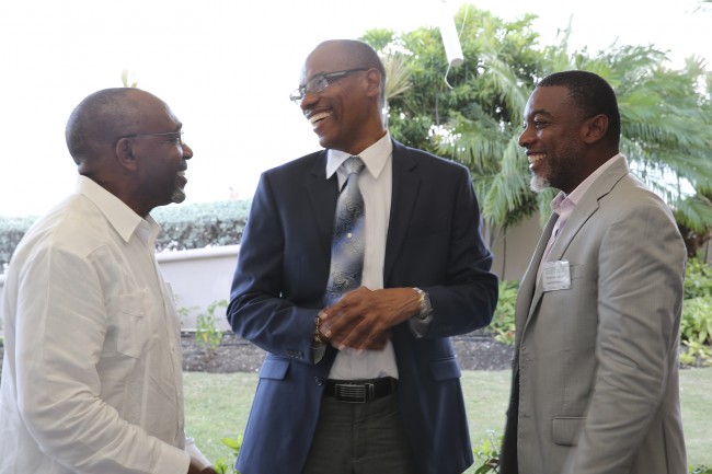 (L-R) Sen. the Hon. Darcy Boyce, Minister in the Office of the Prime Minister of Barbados; Jehu Wiltshire, Permanent Secretary (Ag.), Division of Energy and Telecommunications, Office of the Prime Minister, Barbados and Dr. Devon Garner, Programme Ma
