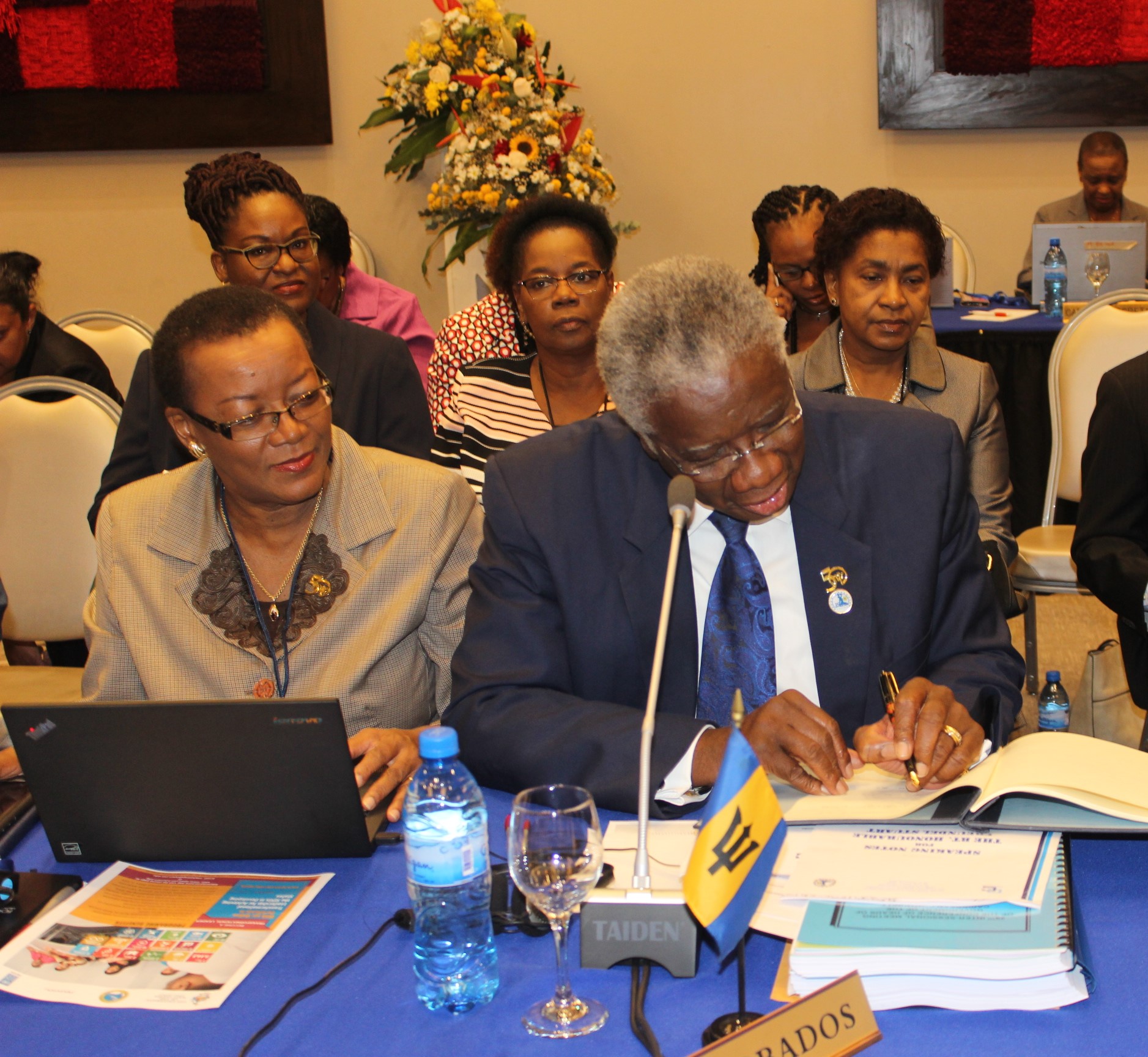 Barbados Prime Minister Rt Hon Freundel Stuart and Fooreign Minister Hon Maxime McClean