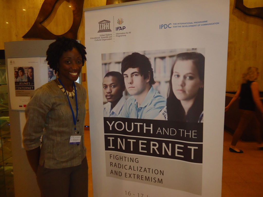 CARICOM Youth Ambassador from St. Kitts and Nevis , Ms. Sonia Boddie recently represented the Region at a Youth and Internet: Fighting Radicalisation and Extremism at the UNESCO Headquarters in Paris. The conference, which was held from 16-17 June, 2