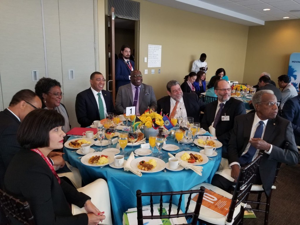 CARICOM Heads of Government and Secretary-General and other officials at the launch (Photo via PMSKN)