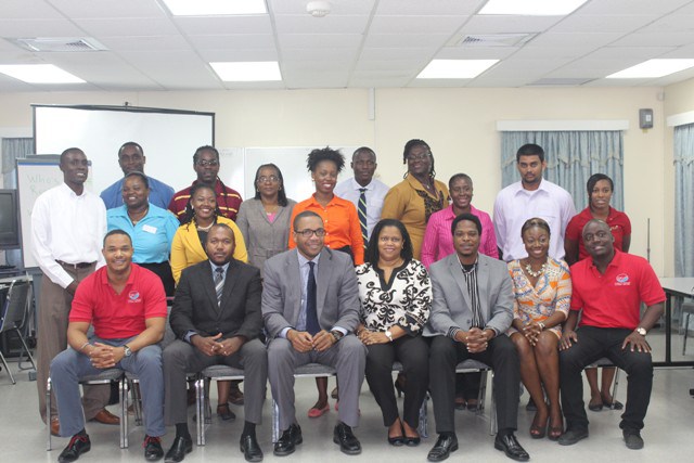 CEBO Participants, facilitators, and Minister of Youth Empowerment Hon Glen Phillip (center).