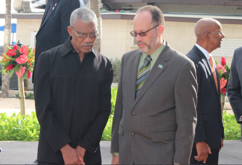 President of Guyana Brig David Granger and Ambassador Irwin larocque, CARICOM Secretary General