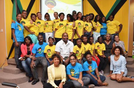 The participating girls are all smiles at the graduation ceremony for Jamaican Girls Coding held on Friday, August 22, 2014 at JAMPRO&rsquo;s New Kingston headquarters. Joining them are (L-R: second row) Elese Ebanks, Web Developer / Programmer / Ins