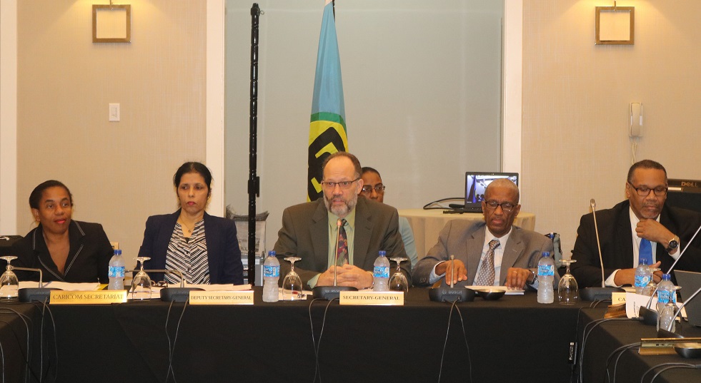 Secretary-General Ambassador Irwin LaRocque addresses Heads of Institutions