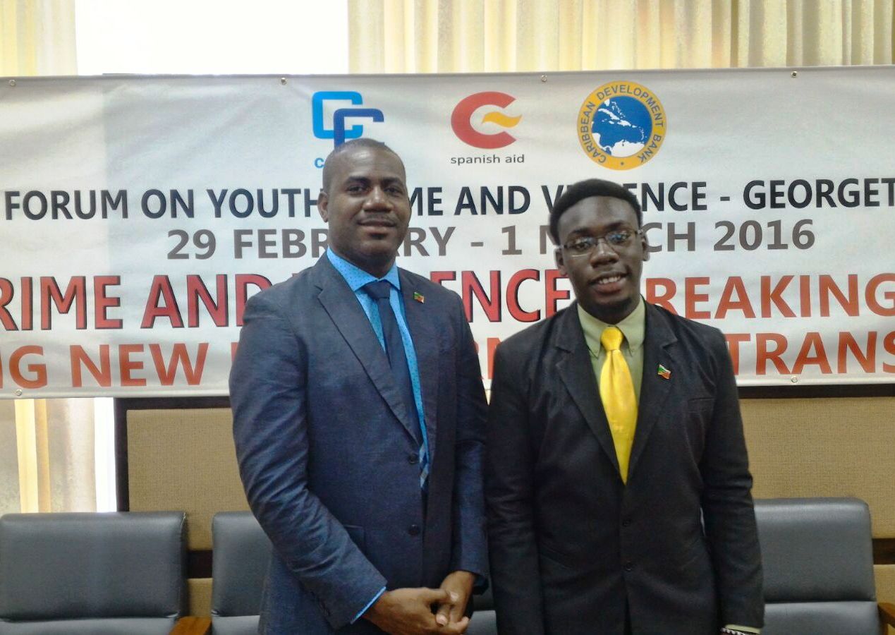Deputy PM Richards (left) and CYA Dennis McCall Jr. are attending meetings in Guyana