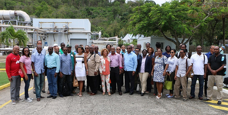 CARICOM, OECS Delegations during their visit to the Bouillante Geothermal Plant, Guadeloupe, 12 May, 2016.