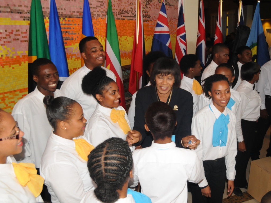Prime Mnister Portia Miller Simpson with the Grand Bahama Youth Choir
