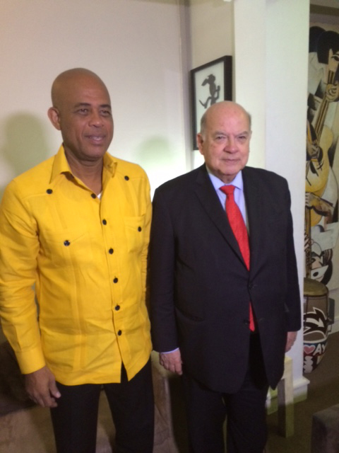 President of Haiti, His Excellency Michel Martelly with OAS Secretary-General Jose Miguel Insulza (Photo via OAS)