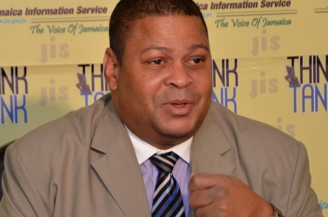 . Vice President for Export and Market Development at Jamaica Promotions Corporation (JAMPRO), Robert Scott, highlights initiatives being undertaken to develop the local film industry, at a JIS Think Tank session