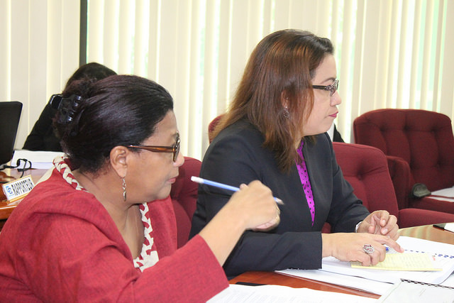 Guyana&rsquo;s Foreign Minister Hon. Carolyn Rodrigues-Birkett (r) at Community Council Meeting