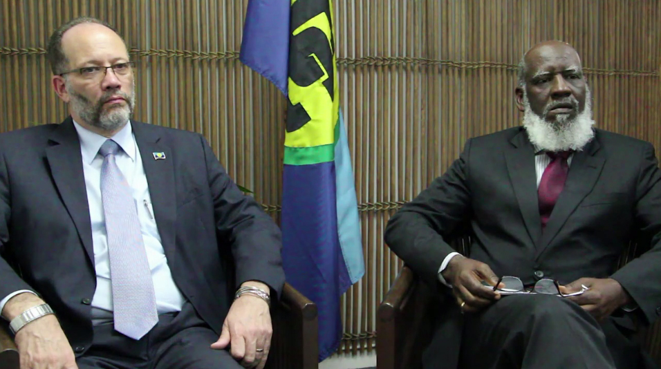 (L-R) CARICOM Secretary-General, Ambassador Irwin LaRocque  and Chairman of the Community Council of Ministers, Belize&rsquo;s Foreign Minister Hon. Wilfred Elrington