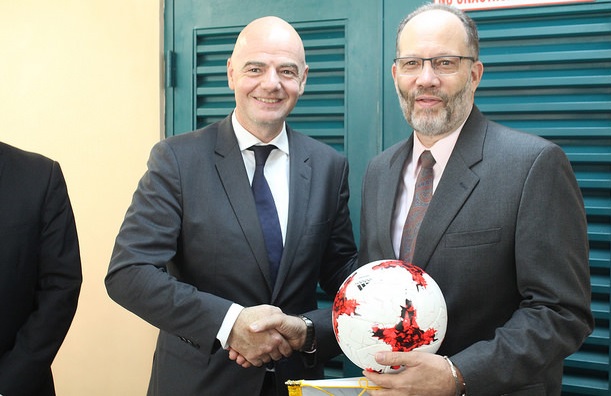 (L-R) FIFA's President Mr Giovanni Infantino and CARICOM SG, Amb. Irwin LaRocque