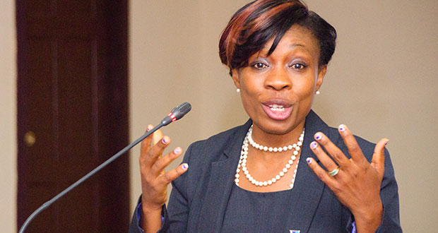 Executive Director of the CPDC, Shantal Munro-Knight addresses the gathering at the conference