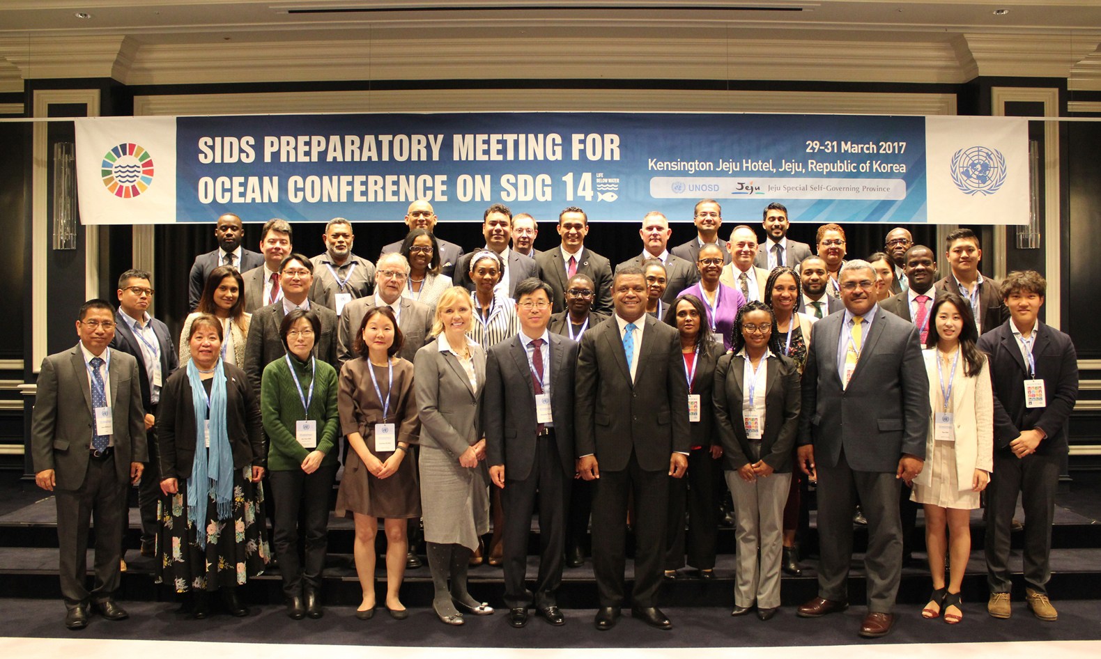 Representatives at SIDS Preparatory Meeting ahead of the UN Oceans Conference
