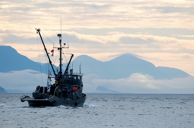 A trawler in Johnstone Strait, BC, Canada. Human activities such as pollution, overfishing, mining, geo-engineering and climate change have made an international agreement to protect the high seas more critical than ever. (Credit: Winky/cc by 2.0