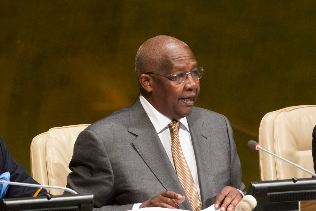 General Assembly President Sam Kutesa outlines his objectives for 2015. UN Photo/Loey Felipe