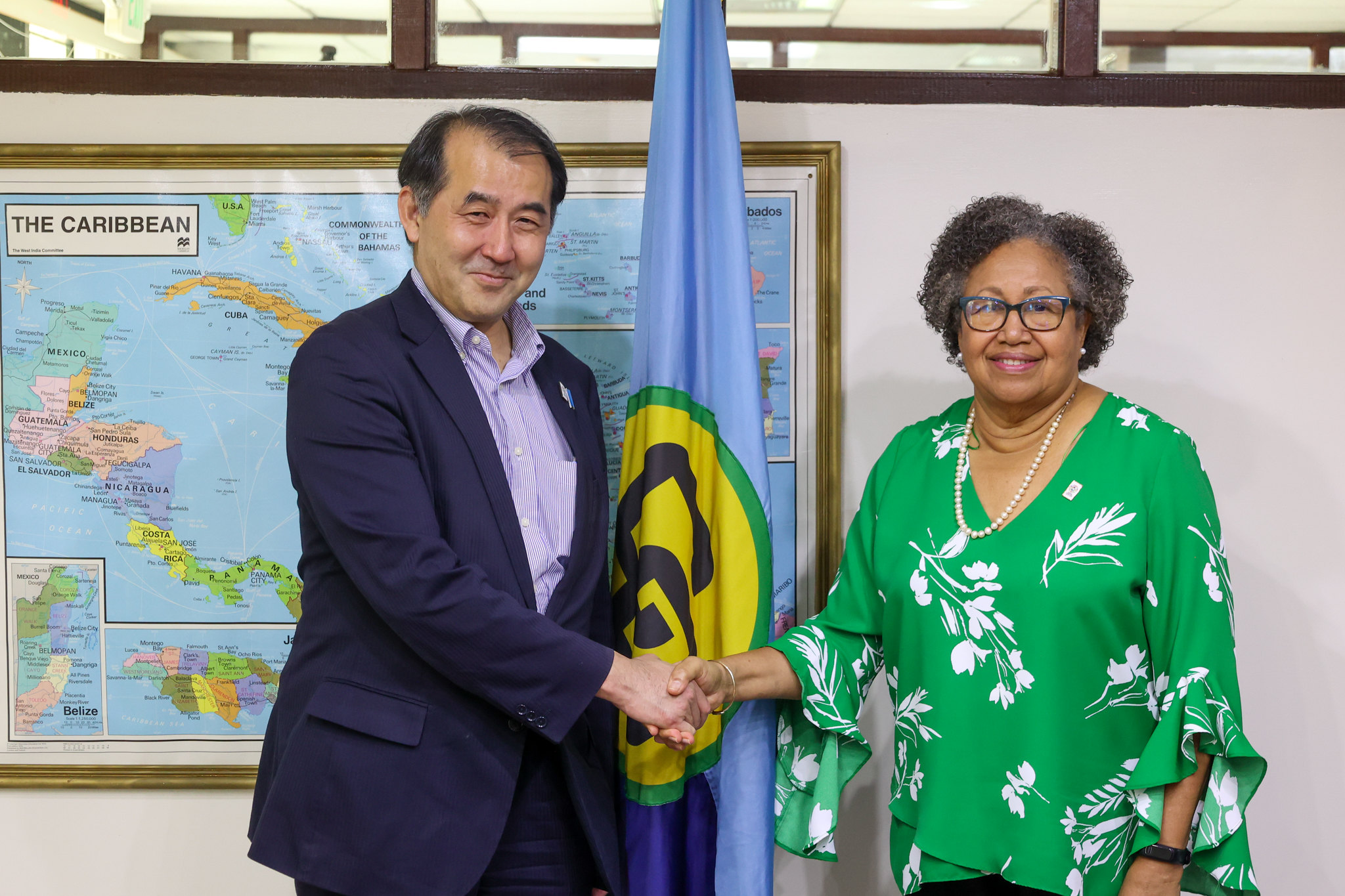 CARICOM SG with Japanese Asst Minister His Excellency Yasushi Noguchi 2