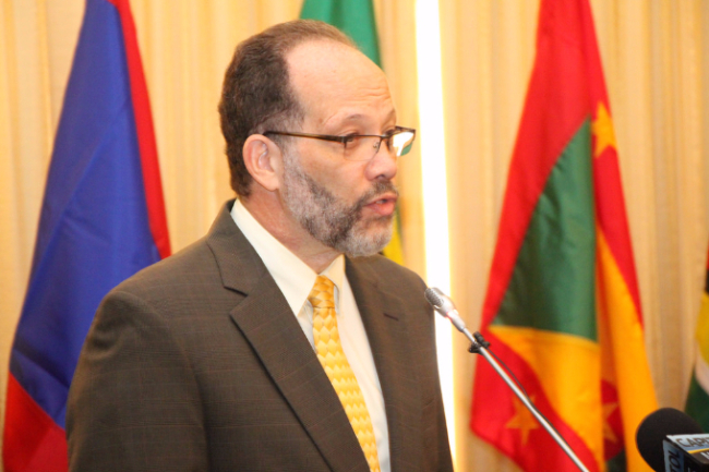 Ambassador Irwin LaRocque Secretary-General delivering remarks