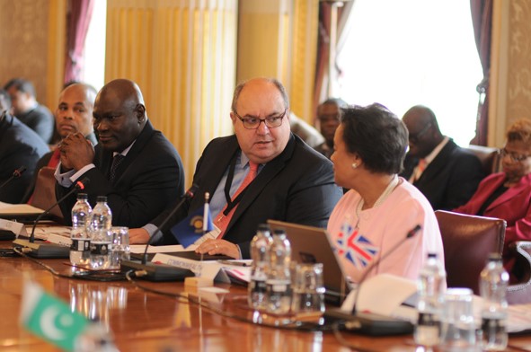CTO's Secretary-General Shola Taylor, the Hon Dr Emmanuel Mallia, Minister for Competitiveness and Digital, Maritime and Services Economy, and Chairman of this year&rsquo;s Commonwealth ICT Ministers Forum, and Commonwealth Secretary-General the