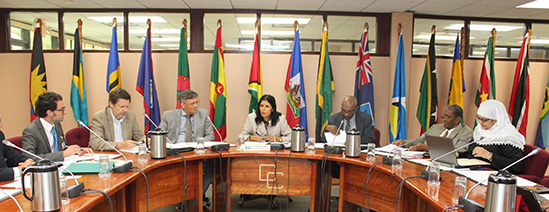 Deputy Secretary-General of the Caribbean Community (CARICOM), Ambassador Manorma Soeknandan (center) led a CARICOM Secretariat delegation on Tuesday to talk with a team from Germany headed by His Excellency Stefan Schlueter, Ambassador of Germany to