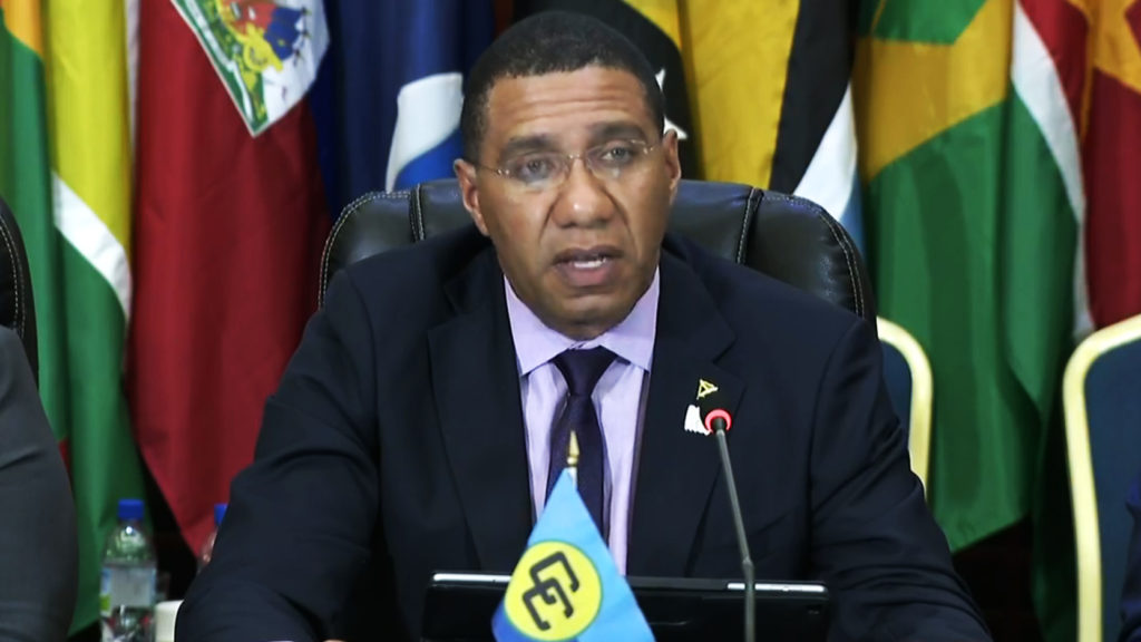 CARICOM Chairman, Prime Minister Andrew Holness of Jamaica