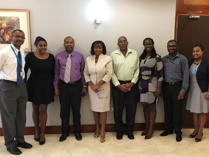 Communications professionals representing (l-r) : Caribbean Examinations Council (CXC) &ndash; Cleveland Sam; Caribbean Institute for Meteorology and Hydrology (CIMH) Shireen Cuthbert; CARICOM Secretariat (CSME Unit), Salas Hamilton; Caribbean Develo