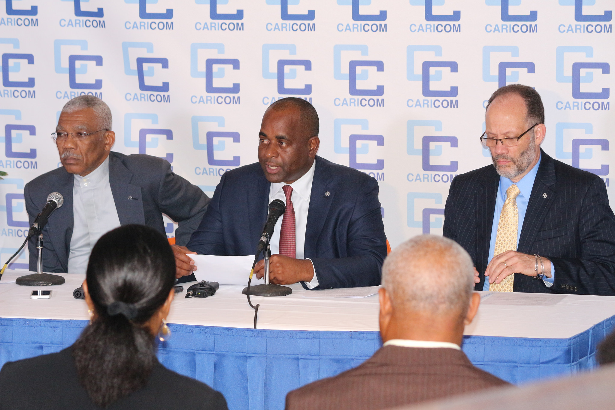His Excellency David Granger, President of Guyana, apprising members of the media of some of the decisions of CARICOM Heads of Government, at the conclusion of the 37th Meeting of the Conference of CARICOM Heads of Government, Wednesday 6 July 2016.
