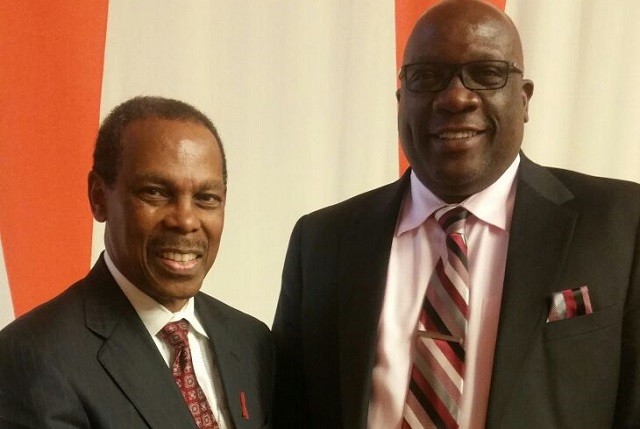 DR Edward Green UN Envoy on HIV AIDS and Prime Minster DR Timothy Harrisher