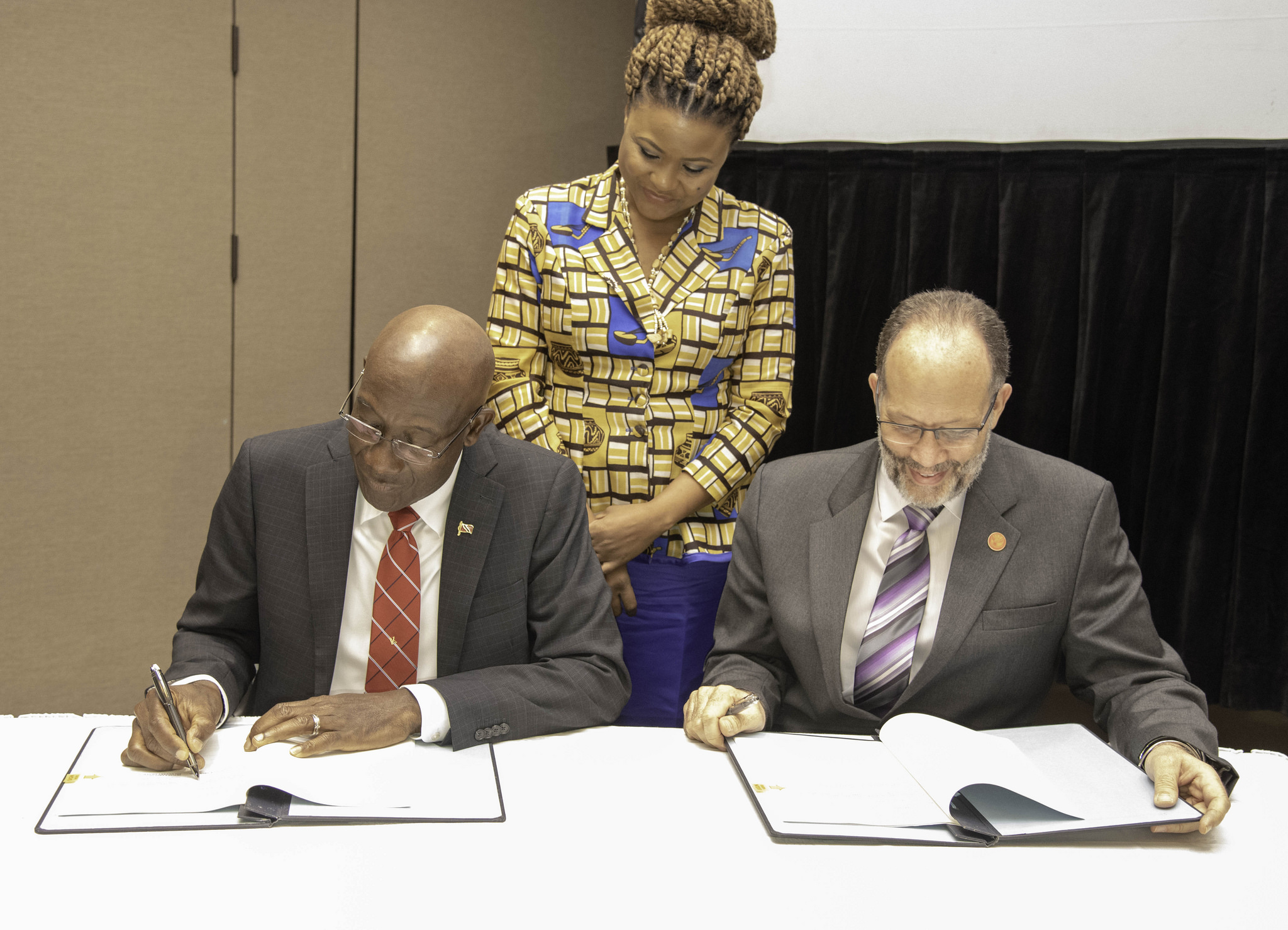 Prime Minister Dr Keith Rowley (l) and CARICOM Secretary general Ambassador Irwin LaRocque