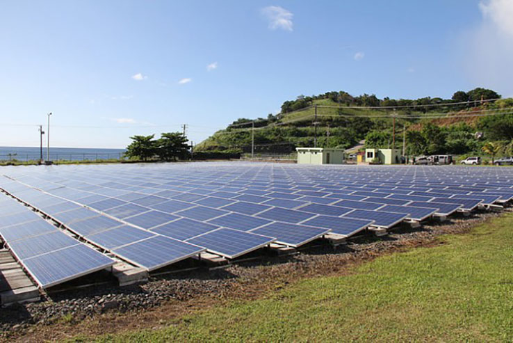 St. Vincent and the Grenadines has installed 750 kilowatt hours of photovoltaic panels, which it says reduced its carbon emissions by 800 tonnes annually. (Credit: Kenton X. Chance/IPS)