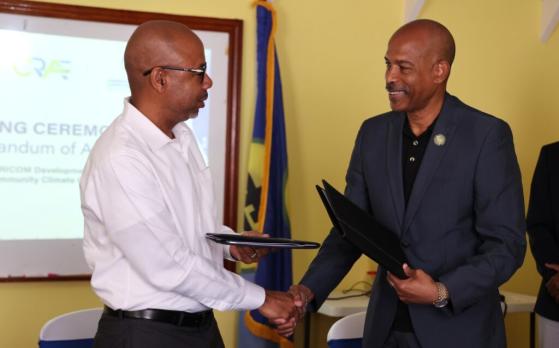 From L to R: Dr. Colin Young, Executive Director of the CCCCC and Mr. Rodinald Soomer, Chief Executive Officer of the CARICOM Development Fund