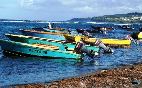 Fishing boats in Dieppe Bay, St Kitts and Nevis