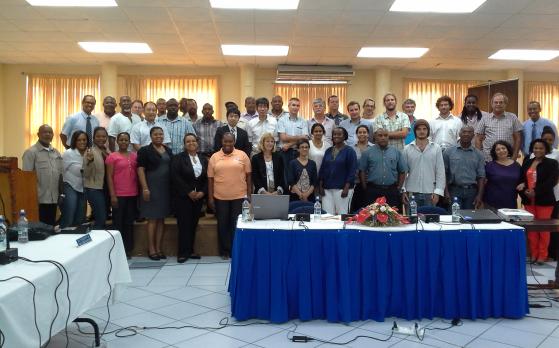 Officials of the Caribbean Network of Fisherfolk Organisations (CNFO), the University of the West Indies, the University of Florida Sea Grant, and the Caribbean Large Marine Ecosystem &amp;#40;CLME&amp;#41;